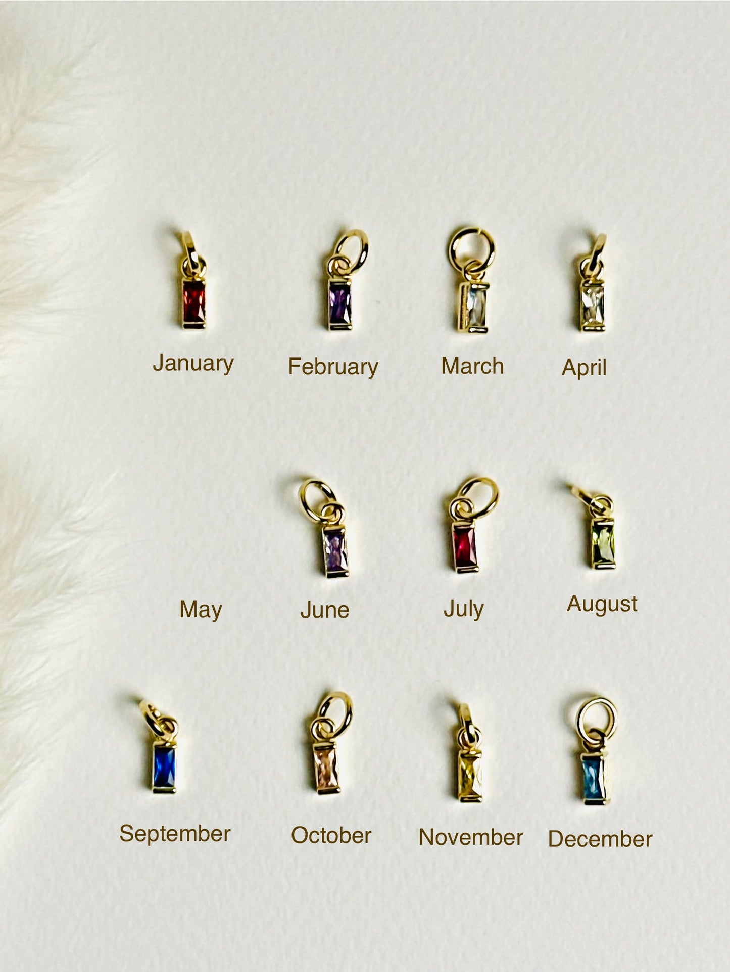 Brithstone charms for necklace